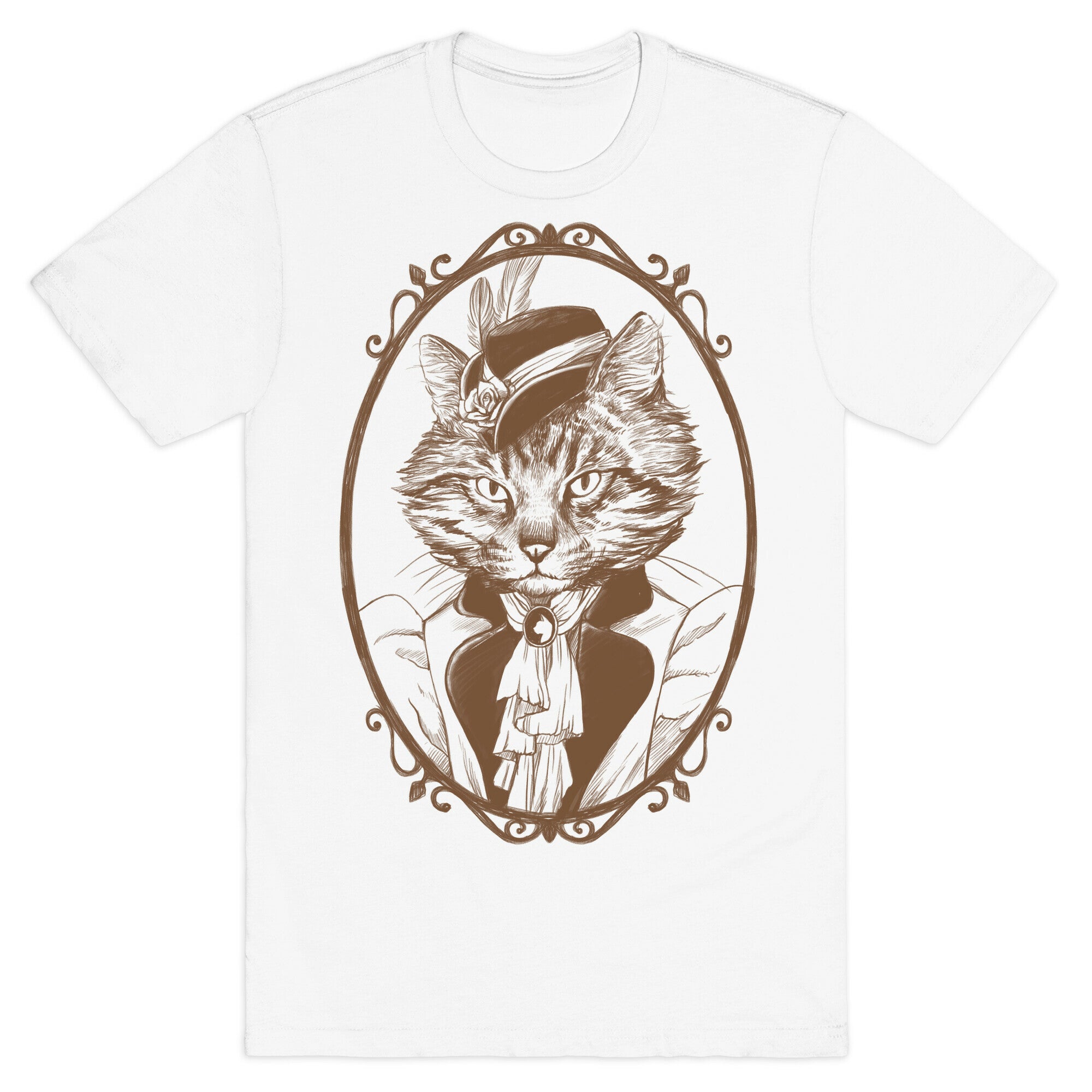 Victorian Portrait of Cat Lady T-Shirt